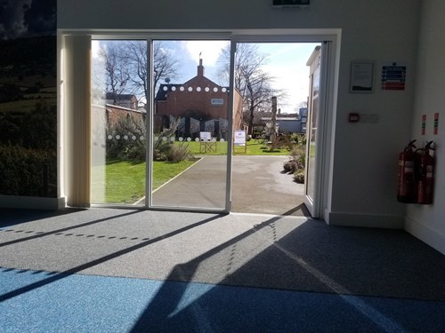 Patio doors onto a garden